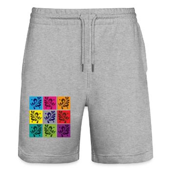 Äppelwoi bunt - Stanley/Stella Unisex Bio Joggingshorts Trainer  - Grau meliert - Vorne - Nik (191cm) & Marisol (170cm)