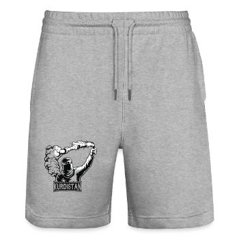 Kurdistan fackel - Stanley/Stella Unisex Bio Joggingshorts Trainer  - Grau meliert - Vorne - Nik (191cm) & Marisol (170cm)