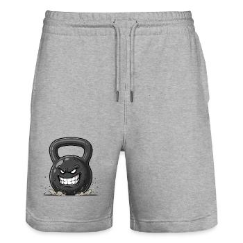 Angry Kettlebell – Burst of Force - Stanley/Stella Trainer Unisex Organic Jogging Shorts - heather grey - Front - Nik (191cm) & Marisol (170cm)