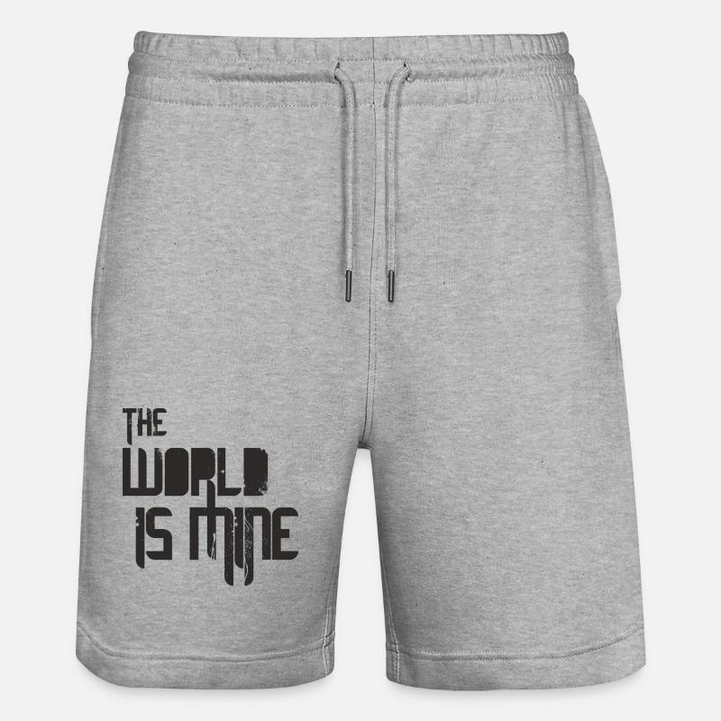 Le monde est à moi - noir - Short de jogging bio TRAINER Stanley/Stella unisexe - gris chiné