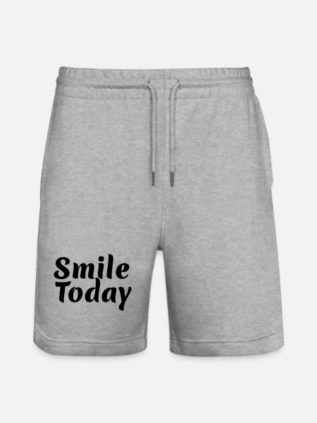 Fake A Smile Today - Stanley/Stella Trainer Unisex Organic Jogging Shorts - heather grey