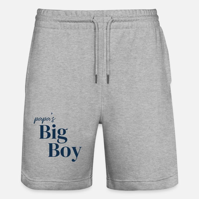 Le grand garçon de papa - Short de jogging bio TRAINER Stanley/Stella unisexe - gris chiné