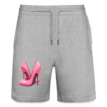 High Heels Schuhe - Stanley/Stella Unisex Bio Joggingshorts Trainer  - Grau meliert - Vorne - Nik (191cm) & Marisol (170cm)