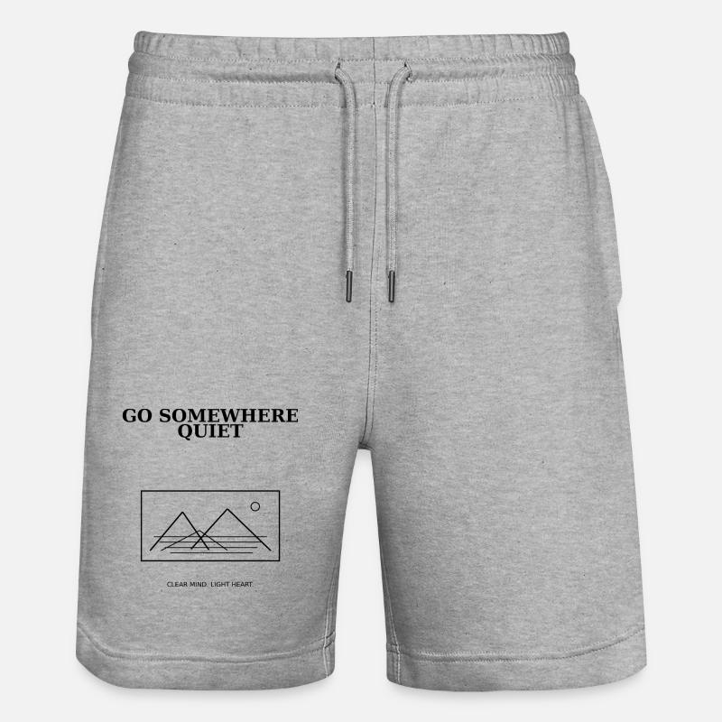 08_go_somewhere_quiet - Stanley/Stella Trainer Unisex Organic Jogging Shorts - heather grey