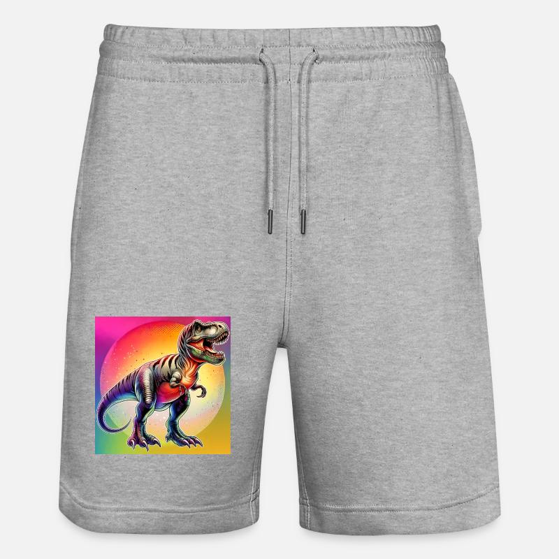 dinosaur - Stanley/Stella Trainer Unisex Organic Jogging Shorts - heather grey