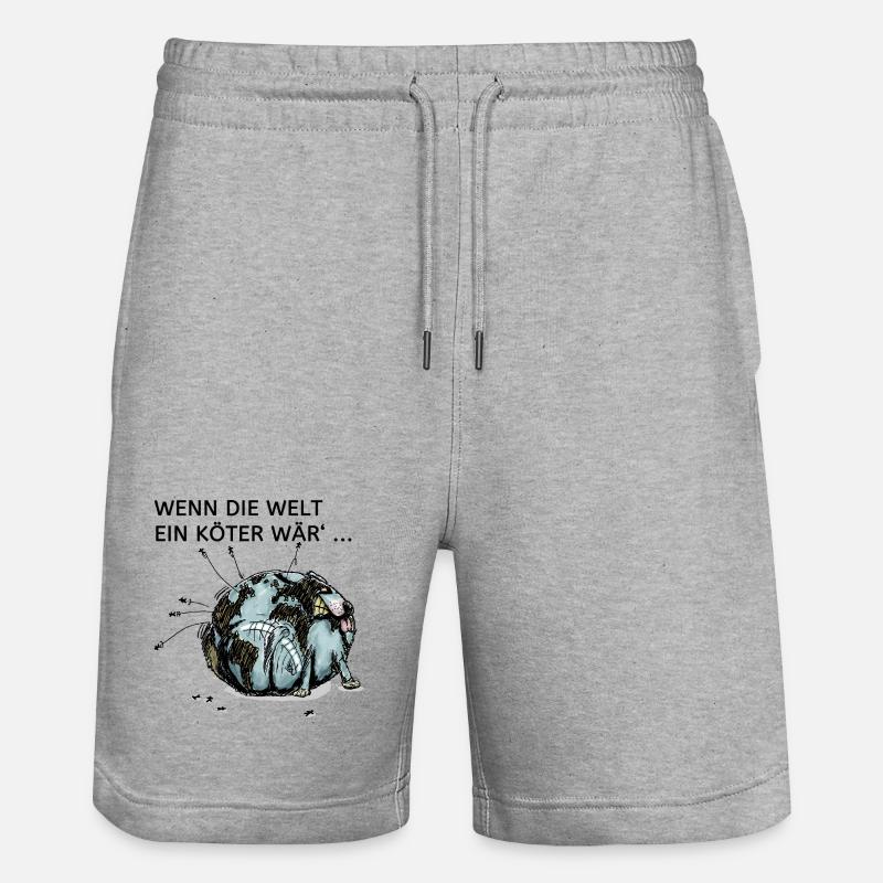 Weltköter - Stanley/Stella Unisex Bio Joggingshorts Trainer  - Grau meliert