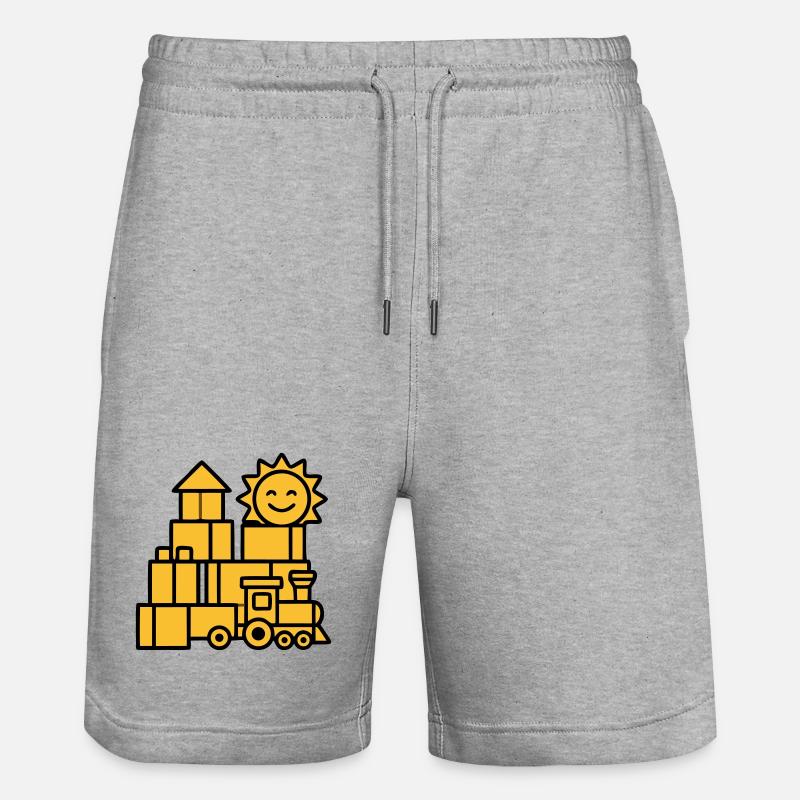 Jouets ferroviaires Blocs de construction - Short de jogging bio TRAINER Stanley/Stella unisexe - gris chiné