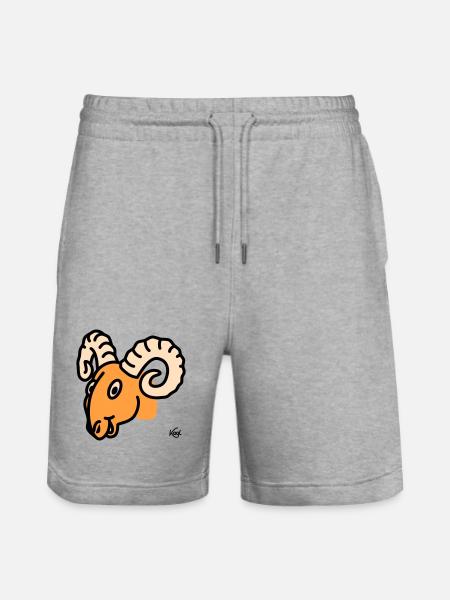 Aries large - Stanley/Stella Trainer Unisex Organic Jogging Shorts - heather grey