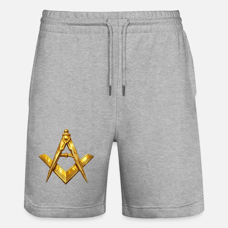 Franc-maçonnerie - Short de jogging bio TRAINER Stanley/Stella unisexe - gris chiné