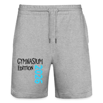 Gymnasium 2026 - Stanley/Stella Unisex Bio Joggingshorts Trainer  - Grau meliert - Vorne - Nik (191cm) & Marisol (170cm)