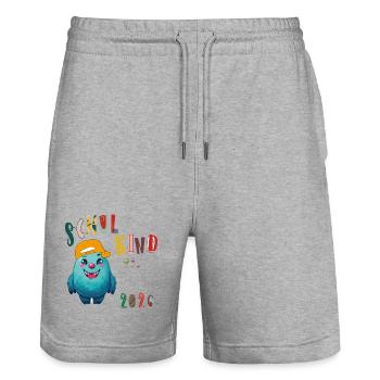 Effectifs scolaires 2026 - Short de jogging bio TRAINER Stanley/Stella unisexe - gris chiné - Devant - Nik (191cm) & Marisol (170cm)