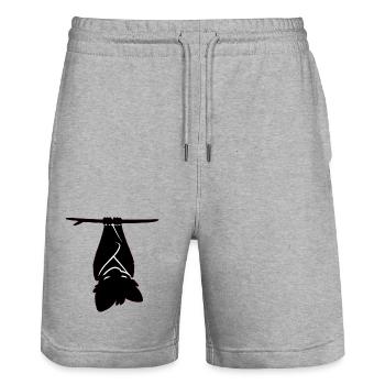Bat - Stanley/Stella Unisex Bio Joggingshorts Trainer  - Grau meliert - Vorne - Nik (191cm) & Marisol (170cm)