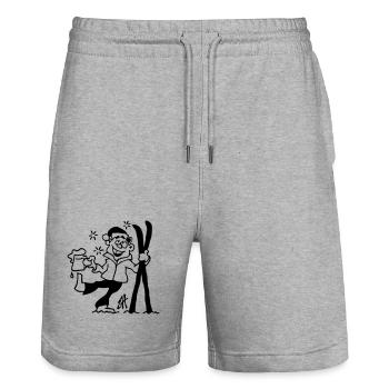 Apres-ski - Stanley/Stella Trainer Unisex Organic Jogging Shorts - heather grey - Front - Nik (191cm) & Marisol (170cm)