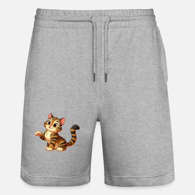 cat tiger 3 - Short de jogging bio TRAINER Stanley/Stella unisexe - gris chiné