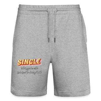 Single - Stanley/Stella Trainer Unisex Organic Jogging Shorts - heather grey - Front - Nik (191cm) & Marisol (170cm)