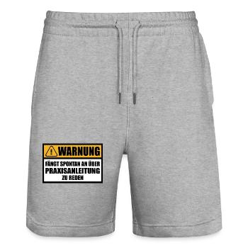 Praxisanleiterin Abschied Kollegin Pflege Sprüche - Stanley/Stella Unisex Bio Joggingshorts Trainer  - Grau meliert - Vorne - Nik (191cm) & Marisol (170cm)