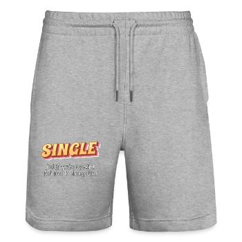 Single - Stanley/Stella Trainer Unisex Organic Jogging Shorts - heather grey - Front - Nik (191cm) & Marisol (170cm)