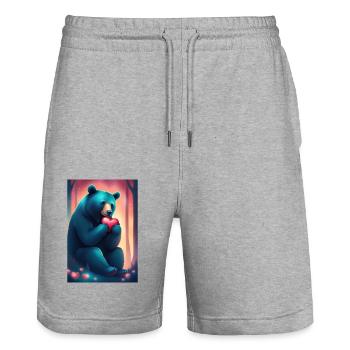 Mommy bear - Stanley/Stella Trainer Unisex Organic Jogging Shorts - heather grey - Front - Nik (191cm) & Marisol (170cm)