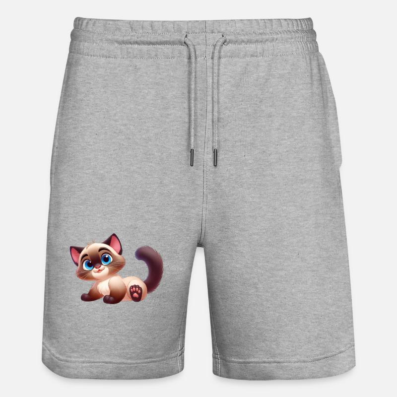 Siamesisch 14 - Stanley/Stella Unisex Bio Joggingshorts Trainer  - Grau meliert