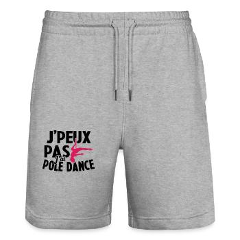 Je Peux Pas J'ai Pole Dance - Short de jogging bio TRAINER Stanley/Stella unisexe - gris chiné - Devant - Nik (191cm) & Marisol (170cm)