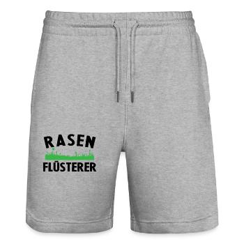 Rasenflüsterer Lustige Gärtner Geschenkidee Garten - Stanley/Stella Unisex Bio Joggingshorts Trainer  - Grau meliert - Vorne - Nik (191cm) & Marisol (170cm)