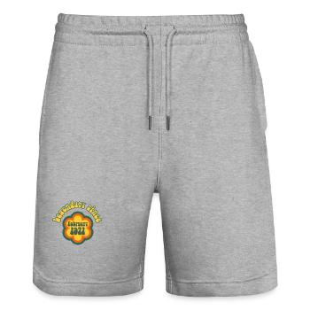 Legendary since February 1971 Geburtstag Retro - Stanley/Stella Unisex Bio Joggingshorts Trainer  - Grau meliert - Vorne - Nik (191cm) & Marisol (170cm)