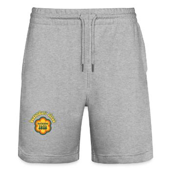 Legendary since September 1973 Birthday Retro - Stanley/Stella Trainer Unisex Organic Jogging Shorts - heather grey - Front - Nik (191cm) & Marisol (170cm)