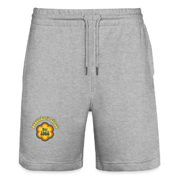 Legendary since May 1962 Retro Hippie Flower - Stanley/Stella Trainer Unisex Organic Jogging Shorts - heather grey - Front - Nik (191cm) & Marisol (170cm)