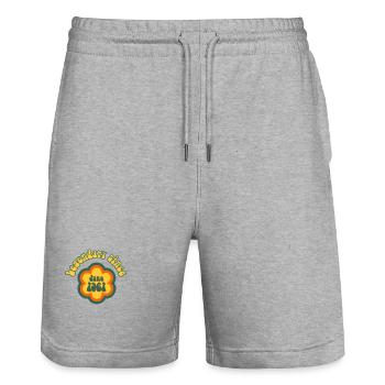 Legendary since June 1961 Birthday Retro - Stanley/Stella Trainer Unisex Organic Jogging Shorts - heather grey - Front - Nik (191cm) & Marisol (170cm)