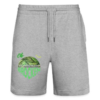 beltane e 35 - Stanley/Stella Unisex Bio Joggingshorts Trainer  - Grau meliert - Vorne - Nik (191cm) & Marisol (170cm)