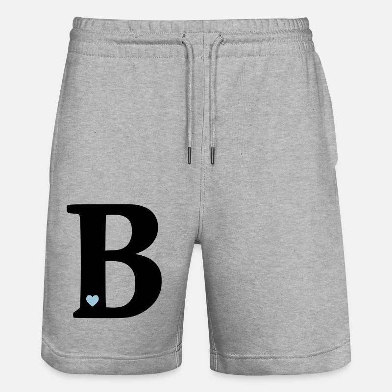 Buchstabe B Anfangsbuchstabe - Stanley/Stella Unisex Bio Joggingshorts Trainer  - Grau meliert