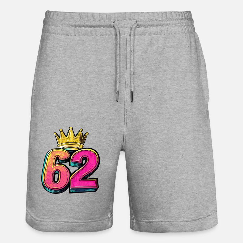 Couronne à 62 chiffres - Short de jogging bio TRAINER Stanley/Stella unisexe - gris chiné