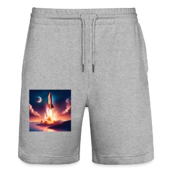 Apollo IV - Stanley/Stella Unisex Bio Joggingshorts Trainer  - Grau meliert - Vorne - Nik (191cm) & Marisol (170cm)
