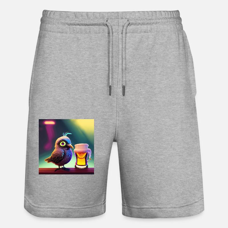 avec une bière - Short de jogging bio TRAINER Stanley/Stella unisexe - gris chiné