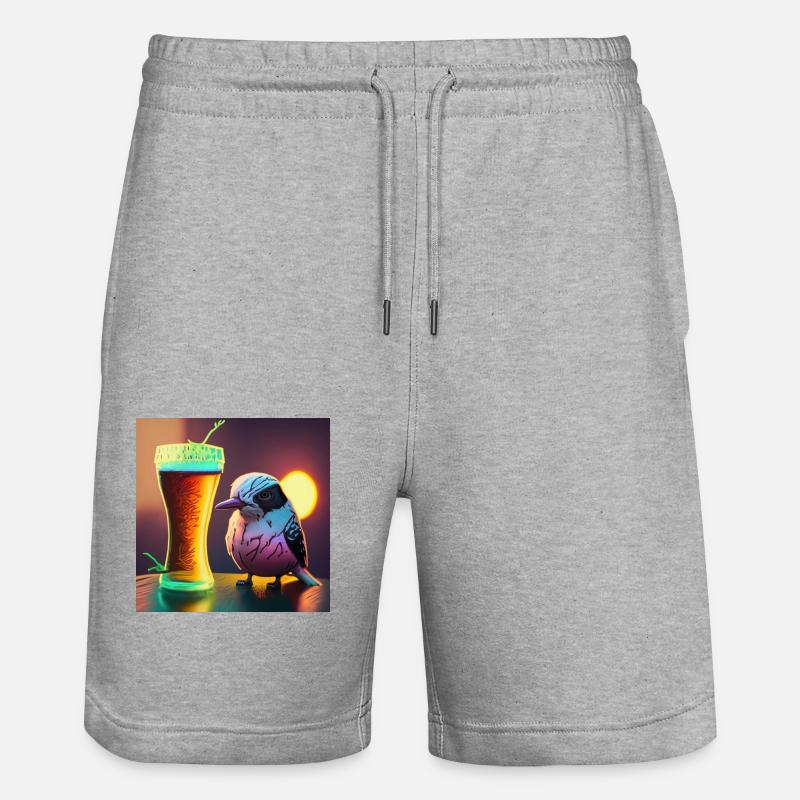 Wütender Vogel - Stanley/Stella Unisex Bio Joggingshorts Trainer  - Grau meliert