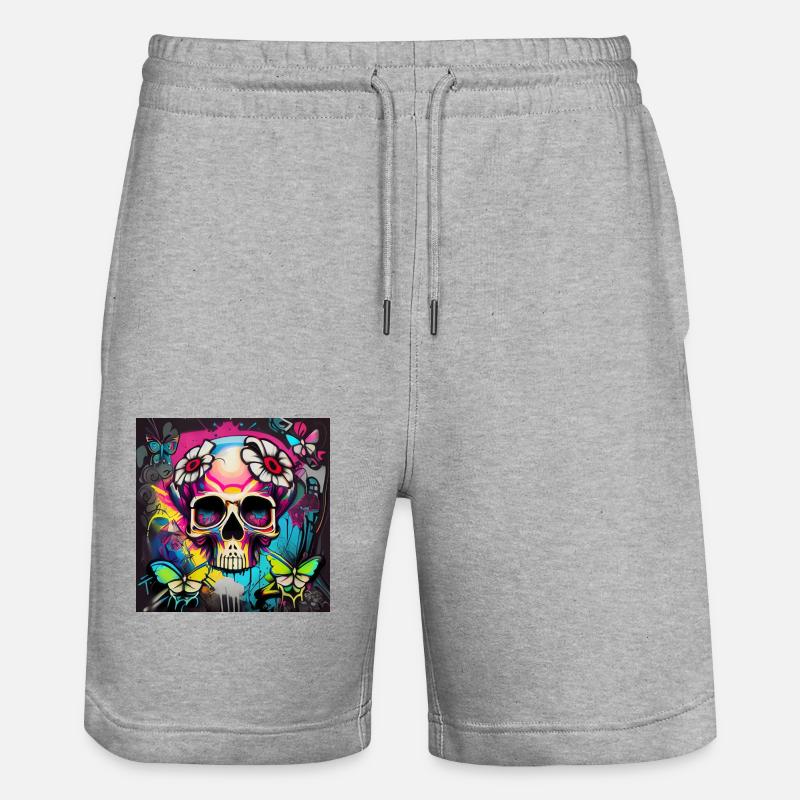 Crâne - Short de jogging bio TRAINER Stanley/Stella unisexe - gris chiné