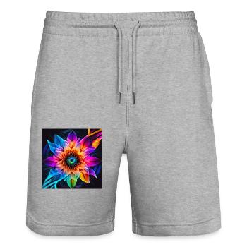 Fleur - Short de jogging bio TRAINER Stanley/Stella unisexe - gris chiné - Devant - Nik (191cm) & Marisol (170cm)