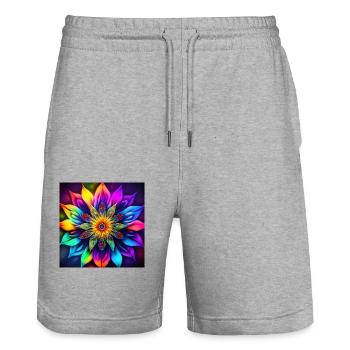 Fleur - Short de jogging bio TRAINER Stanley/Stella unisexe - gris chiné - Devant - Nik (191cm) & Marisol (170cm)