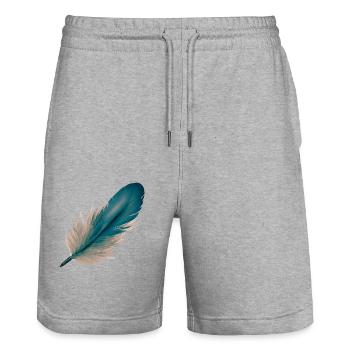 Feder Leichtigkeit - Stanley/Stella Unisex Bio Joggingshorts Trainer  - Grau meliert - Vorne - Nik (191cm) & Marisol (170cm)