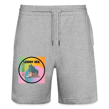 Leider Geil Hamburg: Ein Design-Meisterwerk - Stanley/Stella Unisex Bio Joggingshorts Trainer  - Grau meliert - Vorne - Nik (191cm) & Marisol (170cm)