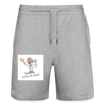 Verrückte Tante - Stanley/Stella Unisex Bio Joggingshorts Trainer  - Grau meliert - Vorne - Nik (191cm) & Marisol (170cm)