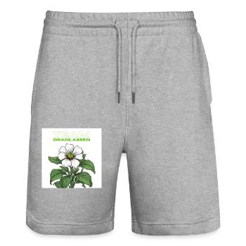 Paprika Pflanze König Blüte - Stanley/Stella Unisex Bio Joggingshorts Trainer  - Grau meliert - Vorne - Nik (191cm) & Marisol (170cm)