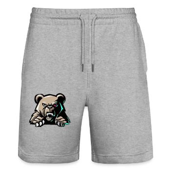 AustriaDerBär - Stanley/Stella Unisex Bio Joggingshorts Trainer  - Grau meliert - Vorne - Nik (191cm) & Marisol (170cm)
