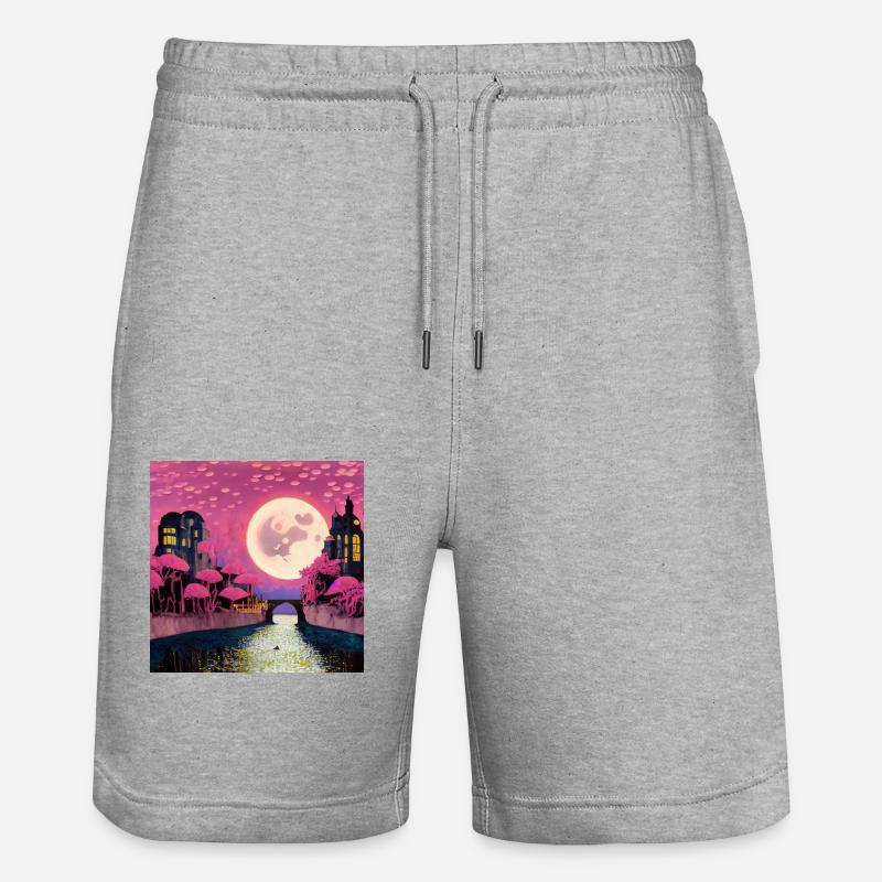 Lune rose - Short de jogging bio TRAINER Stanley/Stella unisexe - gris chiné