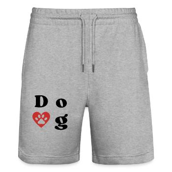 Amour du chien - Short de jogging bio TRAINER Stanley/Stella unisexe - gris chiné - Devant - Nik (191cm) & Marisol (170cm)