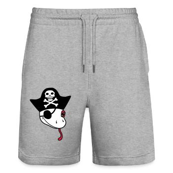 head gecko pirate sailor capitaen seaman seeba - Stanley/Stella Trainer Unisex Organic Jogging Shorts - heather grey - Front - Nik (191cm) & Marisol (170cm)