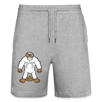 merde tas puant merde kot yeti m - Short de jogging bio TRAINER Stanley/Stella unisexe - gris chiné - Devant - Nik (191cm) & Marisol (170cm)