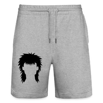 VOKUHILA - Stanley/Stella Trainer Unisex Organic Jogging Shorts - heather grey - Front - Nik (191cm) & Marisol (170cm)