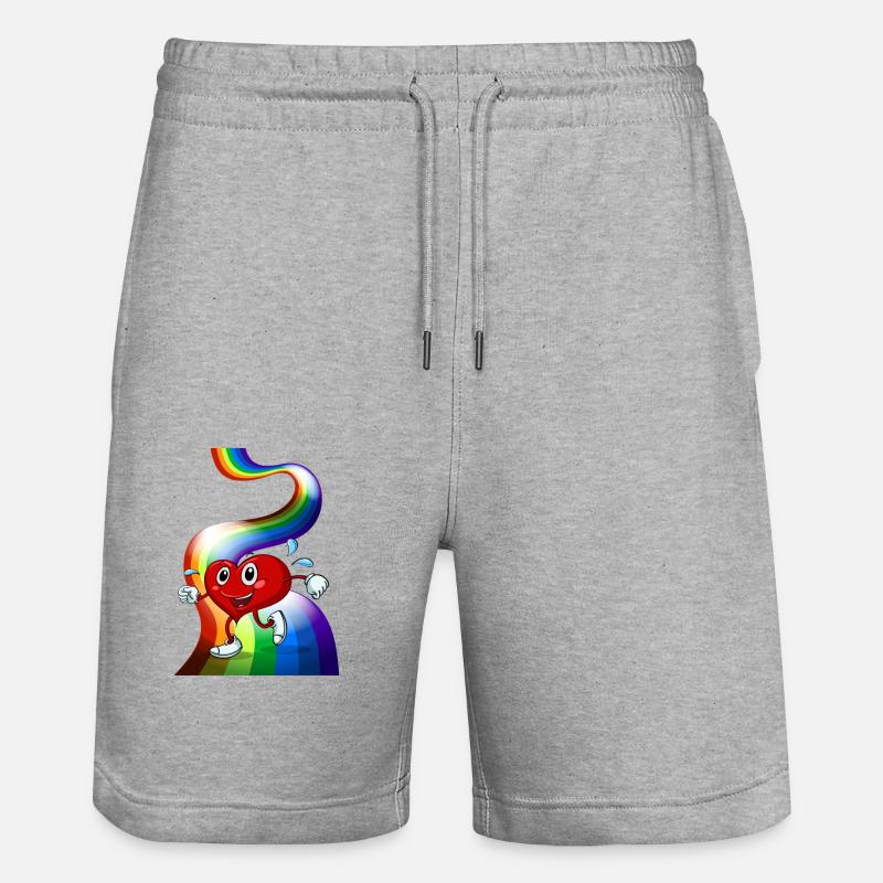 pride flagge Regenbogen - Stanley/Stella Unisex Bio Joggingshorts Trainer  - Grau meliert