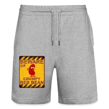 Méfiez-vous de Crumpy Red Bean - Avertissement - Short de jogging bio TRAINER Stanley/Stella unisexe - gris chiné - Devant - Nik (191cm) & Marisol (170cm)